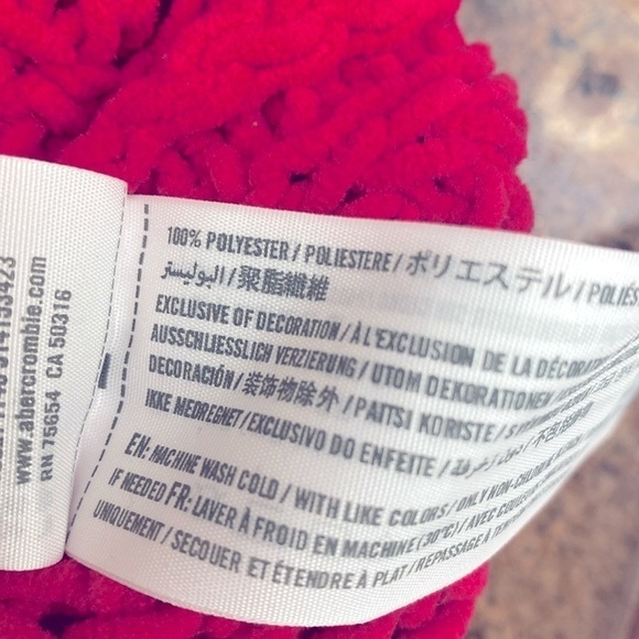 A & F Cropped Airy open knit Sweater Womens M 1/4 zip back chenille Pink Barbie - Picture 6 of 9